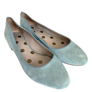 Boden Amelie Low Heel Ballerina Flats Women's 7.5 Blue Suede Feminine Classic